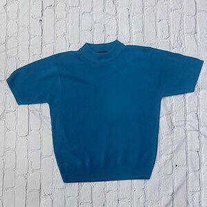 Blue 80s mock neck sweater